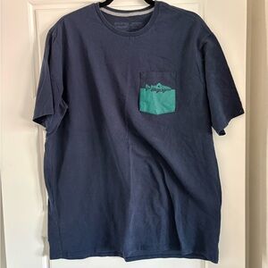 Patagonia Dark Blue Tee with Teal Pocket